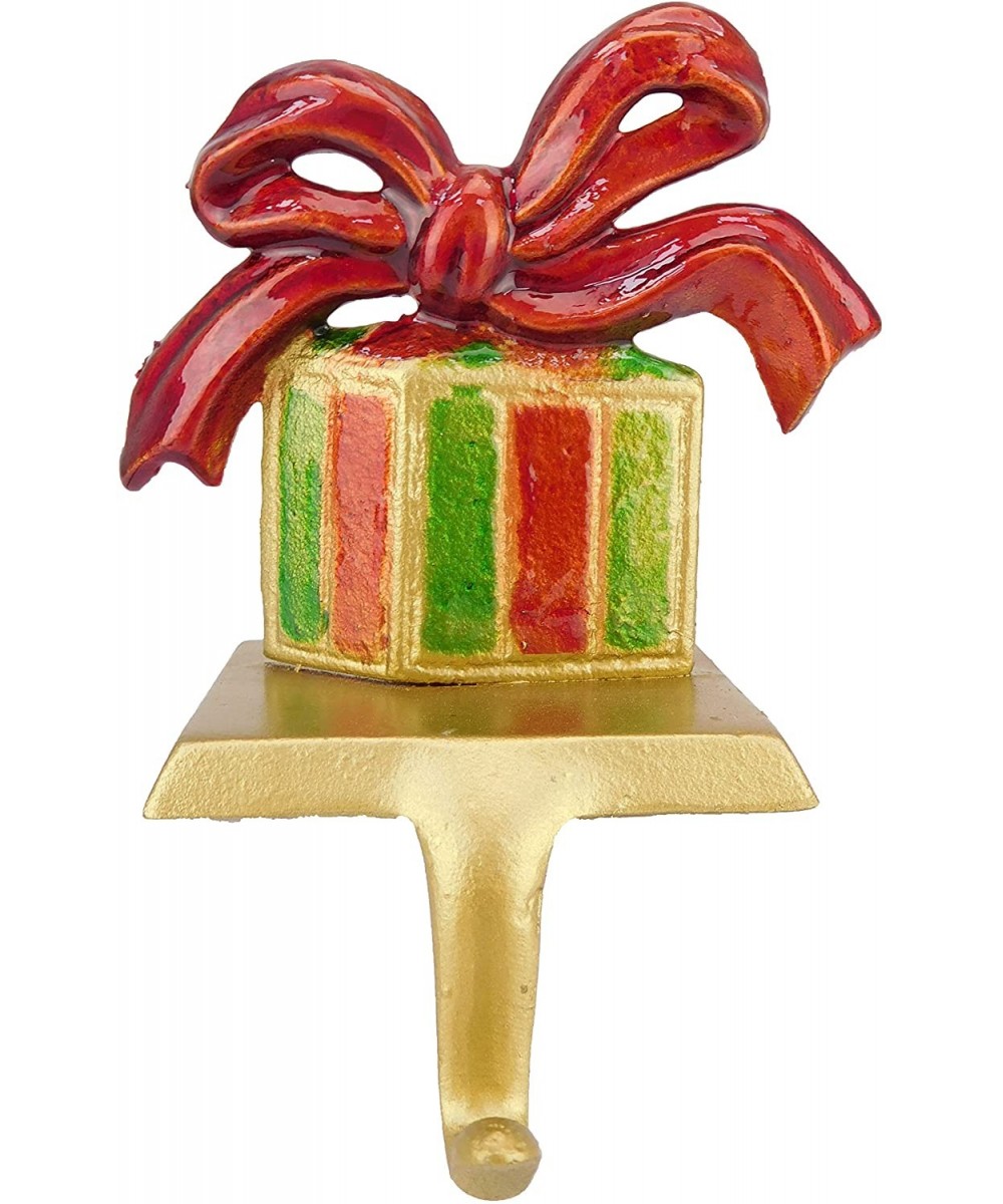 Shaped Christmas Stocking Hanger in Red/Green/Gold - Christmas Present - CJ11PCFBDIX $20.17 Ornaments