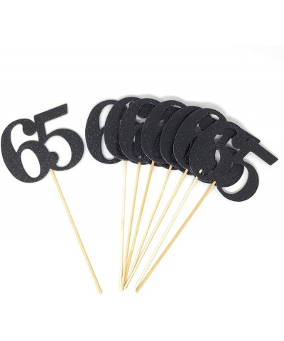 Number 65 Double Sided Centerpiece Sticks Set of 8 Real Glitter (Black) - Black - CT18ZWO0ZT3 $25.17 Centerpieces