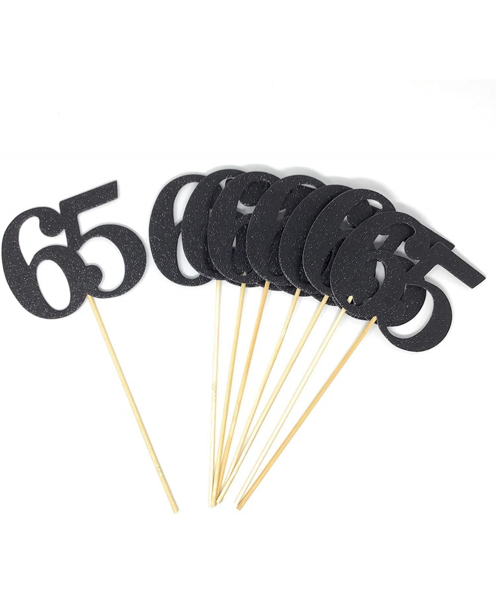 Number 65 Double Sided Centerpiece Sticks Set of 8 Real Glitter (Black) - Black - CT18ZWO0ZT3 $25.17 Centerpieces