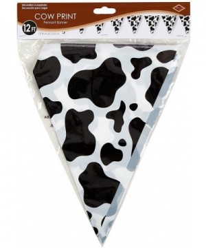 Cow Print Pennant Banner Party Accessory (3-Pack) - C912O38K8UE $11.53 Banners & Garlands