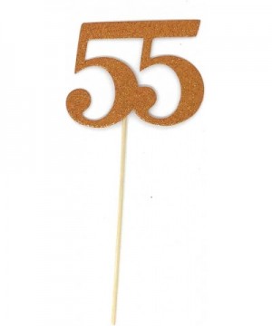 Number 55 Double Sided Centerpiece Sticks Set of 8 Real Glitter (Orange) - Orange - CL18ZWO6L7W $26.06 Centerpieces