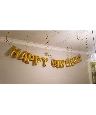 Happy Birthday Balloons- Happy Birthday Banner Foil Letters Balloons Mylar Balloons for Birthday Party Decoration - CK12O664M...