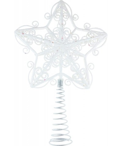 White Star Christmas Tree Topper - Festive Christmas Decor - Sparkling Shatter Resistant Plastic - 8 inch Tall - Perfect for ...