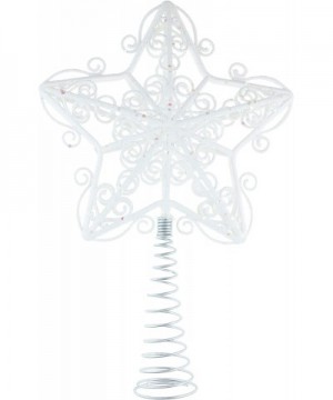 White Star Christmas Tree Topper - Festive Christmas Decor - Sparkling Shatter Resistant Plastic - 8 inch Tall - Perfect for ...