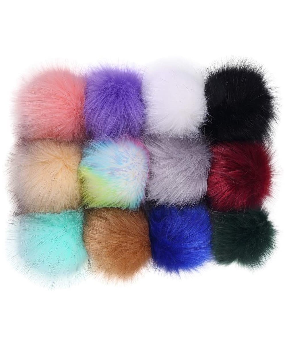 12 Inch Faux Fox Fur Fluffy Pompoms Ball with Elastic Loop(12 Colors) - Mix 12 Colors - CI192TZRLAE $11.94 Tissue Pom Poms