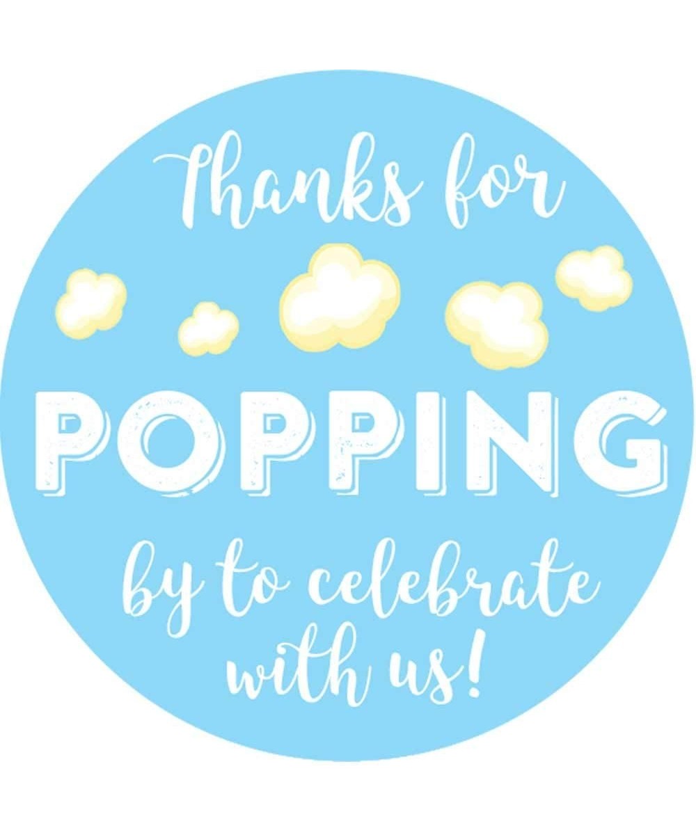 2 Inch Thanks for Popping by Wedding Stickers Set of 60 (Light Blue) - Light Blue - C518UIDKRN8 $8.56 Favors
