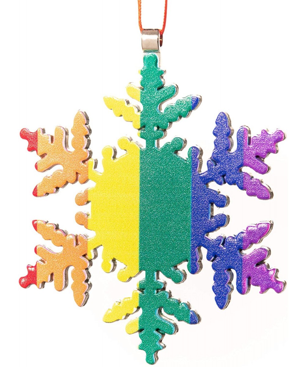 Gay Pride Flag Snowflake Christmas Ornament - CF18K58MSC0 $11.88 Ornaments