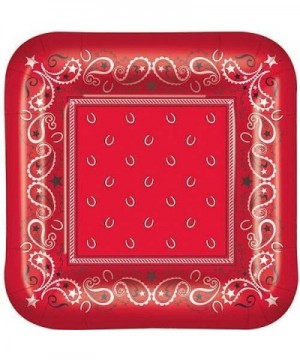 Red Western Bandana Party Bundle - Includes Paper Plates & Napkins for 8 Guests - CC18MGN0XLI $9.74 Party Packs