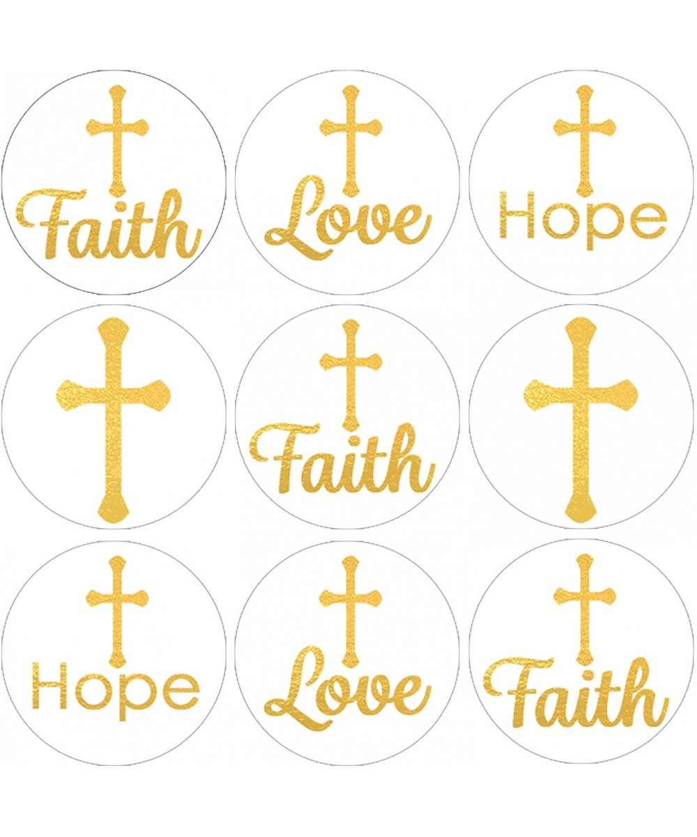 Gold Cross Baptism Party Favor Stickers - 180 Labels - C3180MSLM3Z $6.19 Favors