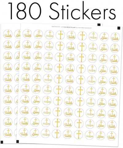 Gold Cross Baptism Party Favor Stickers - 180 Labels - C3180MSLM3Z $6.19 Favors
