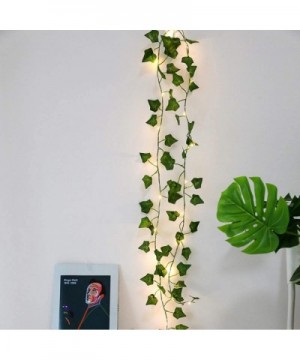 LED String Lights Artificial Ivy Fake Garland Green Leaf Plants Vine Battery Operate Fairy String Lights Hanging for Wedding ...