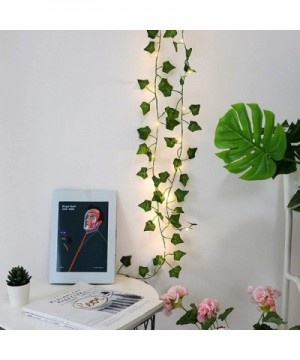 LED String Lights Artificial Ivy Fake Garland Green Leaf Plants Vine Battery Operate Fairy String Lights Hanging for Wedding ...