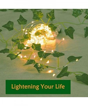 LED String Lights Artificial Ivy Fake Garland Green Leaf Plants Vine Battery Operate Fairy String Lights Hanging for Wedding ...