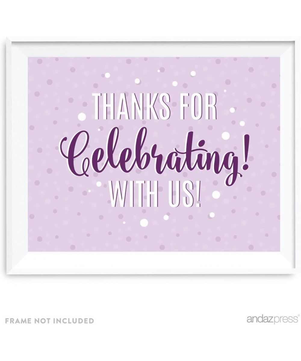 Signature Lavender- Plum- Royal Purple Party Collection- 8.5x11-inch Party Sign- Thank You for Celebrating with US- 1-Pack - ...