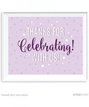 Signature Lavender- Plum- Royal Purple Party Collection- 8.5x11-inch Party Sign- Thank You for Celebrating with US- 1-Pack - ...