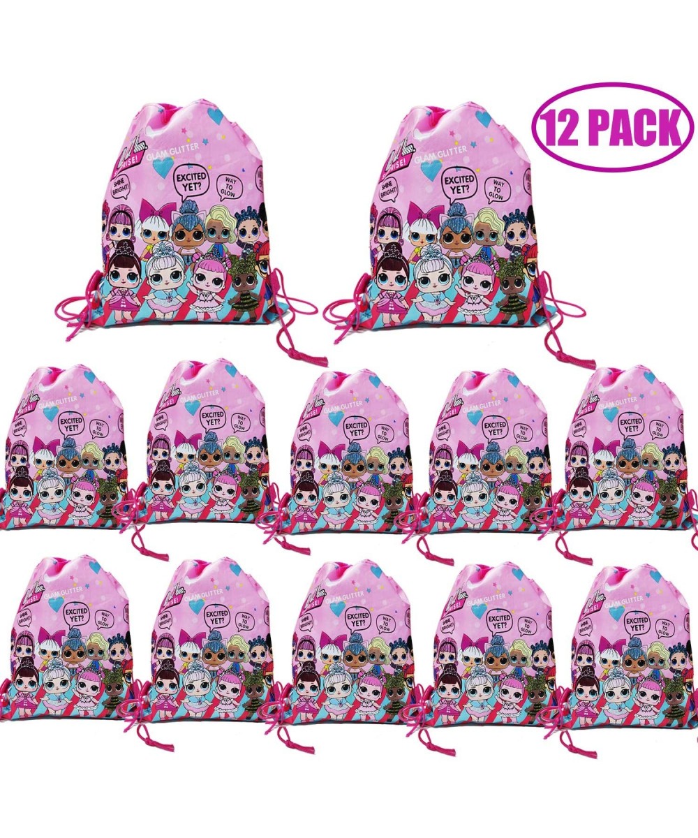 12 pcs L.O.L. Party Drawstring Backpack- Cute LOL Gift Favor Bags Birthday party Supplies for kids Children Girls Baby Shower...