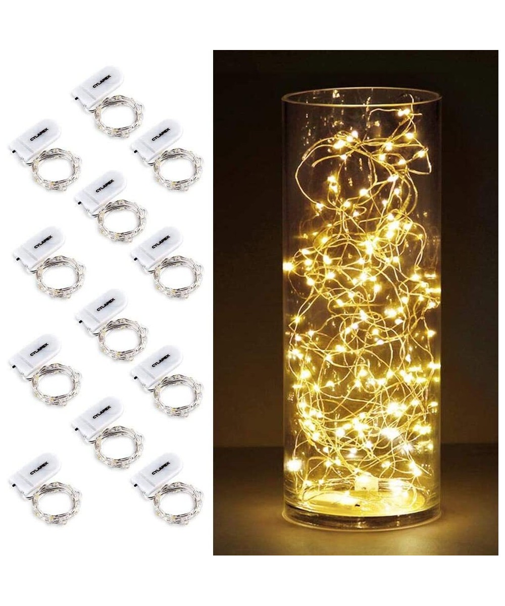 12 Pack Fairy Lights Battery Operated String Lights- 20 LED on 3.3ft Silvery Copper Wire- Firefly Fairy String Lights Warm Wh...