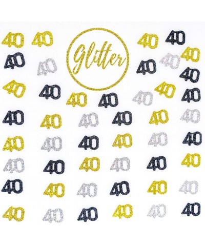 40th Birthday Party Decorations Confetti - Glitter Number 40 and Fabulous Theme Party Supplies - Glitter Gold Silver Black - ...