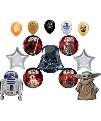 Star Wars Birthday Party Supplies Balloon Bouquet Decorations with Baby Yoda- R2D2 and Darth Vader Jumbo Balloons - CU196XCOR...