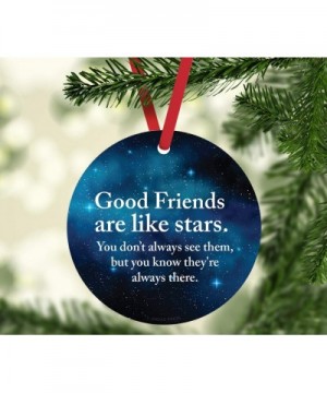 Round Metal Christmas Ornament Friendship Gift- Good Friends are Like Stars- You Don't Always See Them- But You Know They're ...