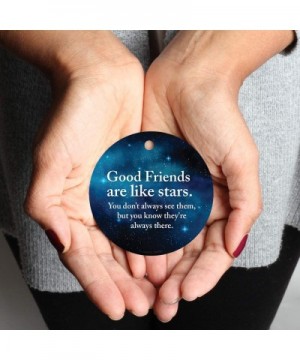 Round Metal Christmas Ornament Friendship Gift- Good Friends are Like Stars- You Don't Always See Them- But You Know They're ...