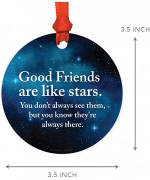 Round Metal Christmas Ornament Friendship Gift- Good Friends are Like Stars- You Don't Always See Them- But You Know They're ...