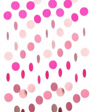 Hot Pink Paper Garland Circle Dots Hanging Happy Birthday Baby Shower Wedding Party Decoration- 2 inch- 26 feet in Total - CB...