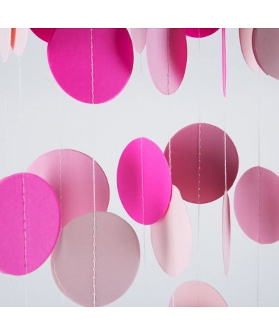 Hot Pink Paper Garland Circle Dots Hanging Happy Birthday Baby Shower Wedding Party Decoration- 2 inch- 26 feet in Total - CB...