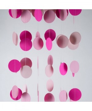 Hot Pink Paper Garland Circle Dots Hanging Happy Birthday Baby Shower Wedding Party Decoration- 2 inch- 26 feet in Total - CB...