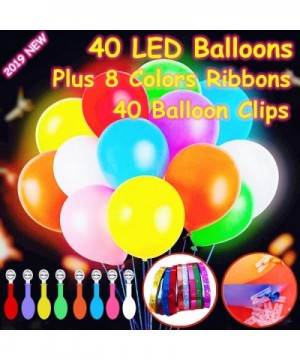 40 Pack LED Light Up Balloons- Premium Mixed-Colors Flashing Party Lights Lasts 12-24 Hours - Glow in the dark For Parties- B...