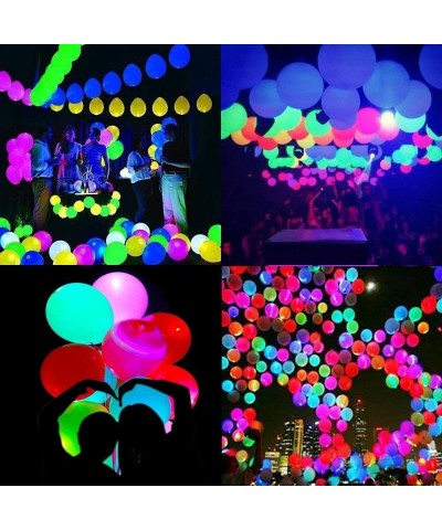 40 Pack LED Light Up Balloons- Premium Mixed-Colors Flashing Party Lights Lasts 12-24 Hours - Glow in the dark For Parties- B...