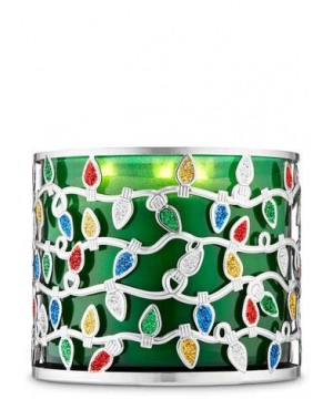 Bath and Body Works White Barn Christmas Lights 3-Wick Candle Holder Sleeve - C4193MUTWI9 $24.54 Candleholders