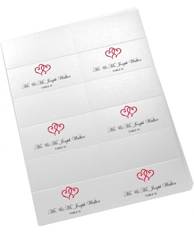 Linked Hearts Printable Place Cards- Ruby Red- Set of 60 (10 Sheets)- Laser & Inkjet Printers - Perfect for Wedding- Parties-...