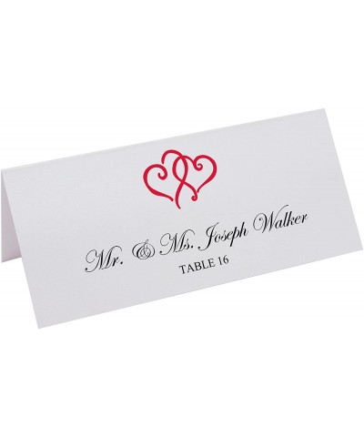 Linked Hearts Printable Place Cards- Ruby Red- Set of 60 (10 Sheets)- Laser & Inkjet Printers - Perfect for Wedding- Parties-...