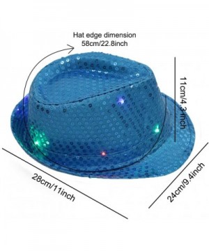 LED Jazz Hat- Ultra Bright LED Light Up Glitter Sequins Hat Flashing Jazz Dancing Hat Cap Fedora Hat for Women Men Unisex Adu...