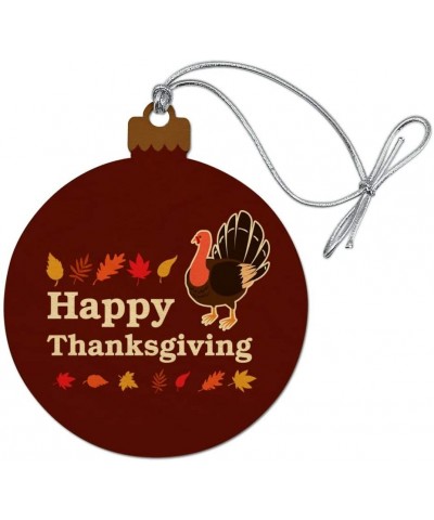 Happy Thanksgiving Turkey Wood Christmas Tree Holiday Ornament - CK187GEKUOG $7.32 Ornaments