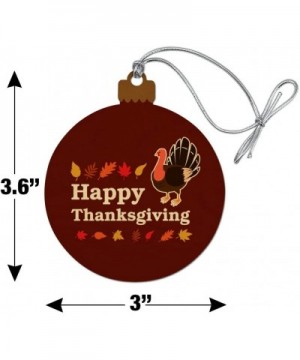 Happy Thanksgiving Turkey Wood Christmas Tree Holiday Ornament - CK187GEKUOG $7.32 Ornaments