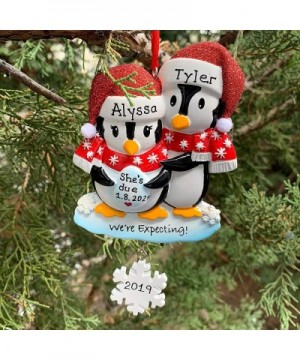 Personalized Expecting Penguins Christmas Ornament- Baby Expecting Couple - CA18Z7OGORW $16.91 Ornaments
