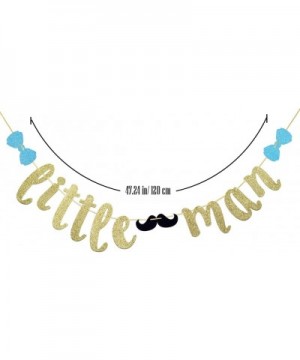 Little Man Banner with Mustache and Bow Tie- Boy Baby Shower Banner. Boy 1st Birthday Banner(Gold Glitter) - CT18EQLLAWN $6.1...