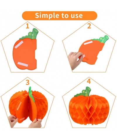 12pc Honeycomb Tissue Paper Pumpkins Decorations for Hanging Or Centerpieces for Halloween Thanksgiving and Fall - C619E3R50M...