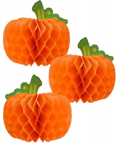 12pc Honeycomb Tissue Paper Pumpkins Decorations for Hanging Or Centerpieces for Halloween Thanksgiving and Fall - C619E3R50M...