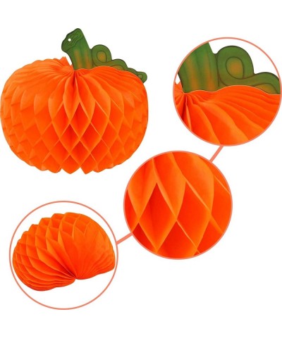 12pc Honeycomb Tissue Paper Pumpkins Decorations for Hanging Or Centerpieces for Halloween Thanksgiving and Fall - C619E3R50M...