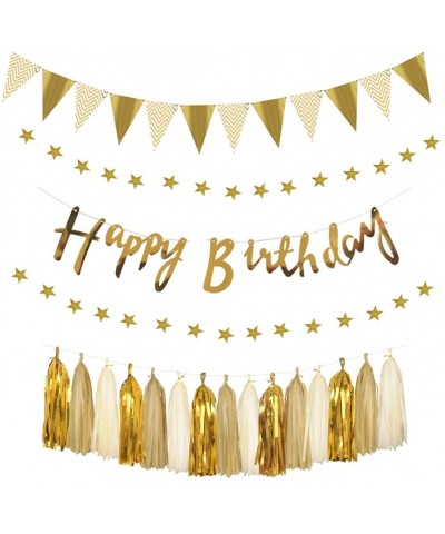 Birthday Decorations Party Supplies Gold- Happy Birthday Banner Colorful Tassels for Birthday Decorations - C319EEGLIZG $5.38...