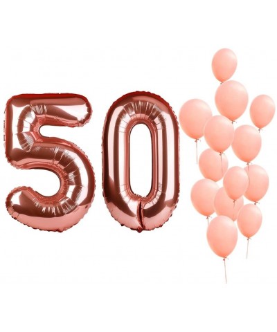 40" Rose Gold Foil Mylar Number Balloons Birthday Party Wedding Decoration Helium Digit Balloons-Number 50 - Rose Gold 50 - C...