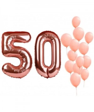 40" Rose Gold Foil Mylar Number Balloons Birthday Party Wedding Decoration Helium Digit Balloons-Number 50 - Rose Gold 50 - C...