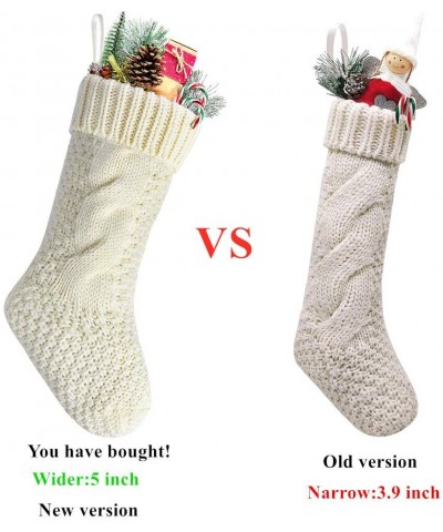 14" Unique Burgundy and Ivory and Green Knitted Christmas Stockings-3 Pack - Burgundy-green-ivory - C818Y68Q5QA $17.39 Stocki...