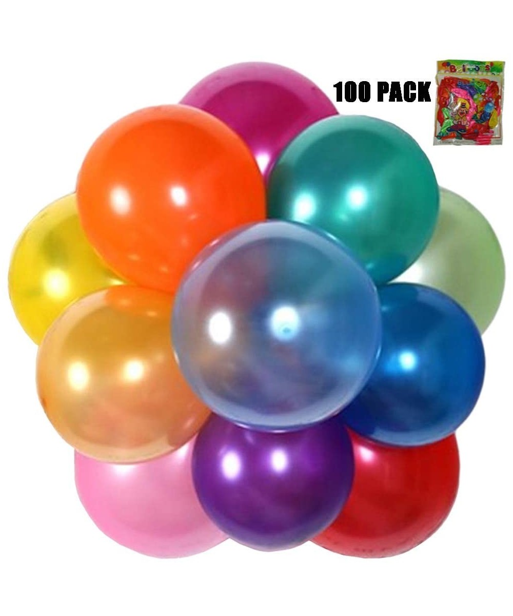 Multicolor Helium Premium Latex Balloons 10" Pack of 100 Color Assorted Balloon for Air Rainbow Back Drops Birthday Party Sup...