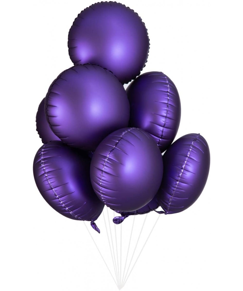 Metallic Purple Round-Shaped Mylar Balloons 17 Inches Foil Helium Balloons for Party Decorations- Pack of 50 - Purple Round -...