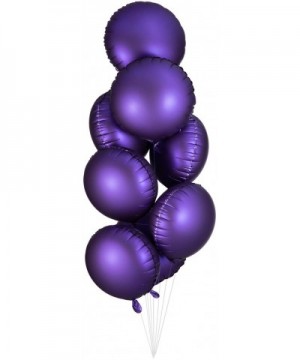 Metallic Purple Round-Shaped Mylar Balloons 17 Inches Foil Helium Balloons for Party Decorations- Pack of 50 - Purple Round -...