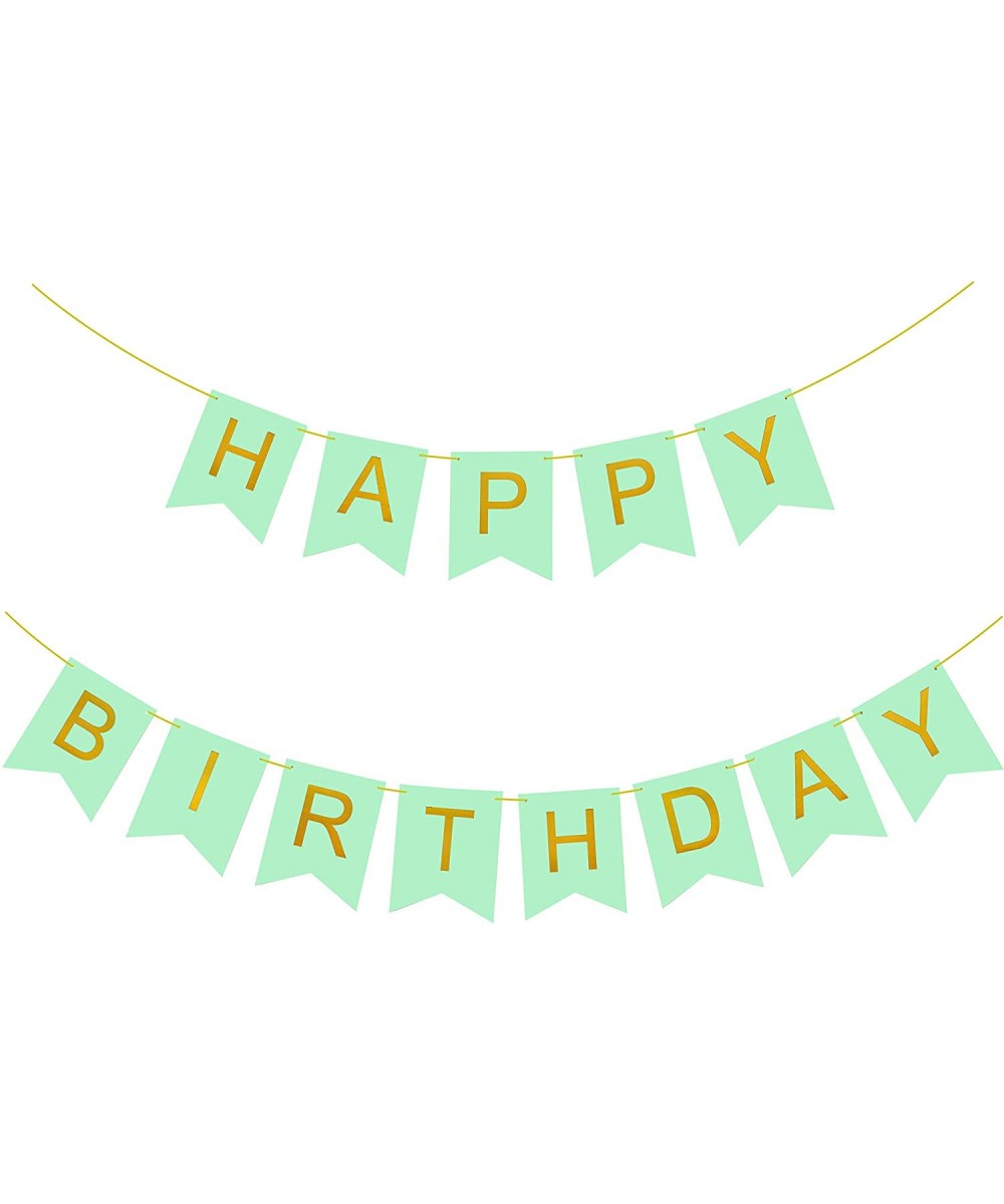 Green & Gold Party Decorations - Happy Birthday Banner- Perfect for Any Birthday Party (Green & Gold Birthday Banner) - Green...